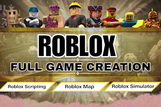 develop a complete roblox game, roblox simulator game, roblox game development