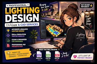 provide lighting dwg, pdf, evo files drawing files