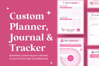 design custom journal, planner, tracker, calendar