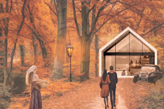 create architectural collage presentation with photoshop