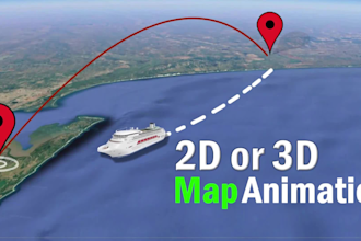 creat animated 2d and 3d map video