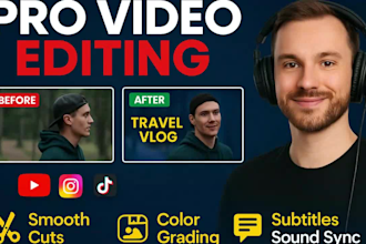 professionally edit your cinematic youtube travel vlog