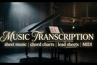 transcribe music into professional sheet music