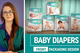 create baby diaper diaper front packaging design