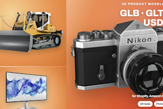 create 3d glb, gltf, usdz models for shopify, amazon and ar