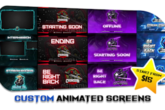 create custom animated startingsoon, brb, offline screens