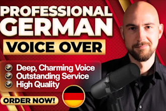 produce german male voice over in a warm deep voice for documentary