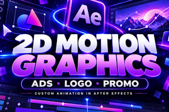 create custom 2d motion graphics and animated video ads