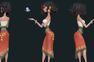 design high quality 3d stylized characters for games and films