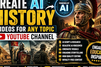 create ai history video for every topic youtube channel to earn