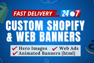 design website banners, headers, covers, web ads, hero images, animated GIF