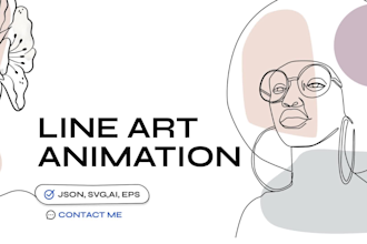 create a continuous line art design and animation