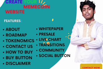 create crypto token website, memecoin website