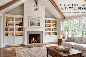 design fireplace walls, living room TV walls and provide shop drawings