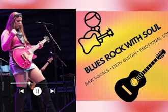record authentic blues rock vocals, guitar and soulful guitar solos