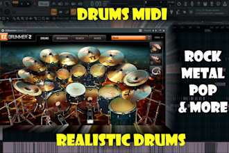 programme midi acoustic drums for rock metal and latin pop