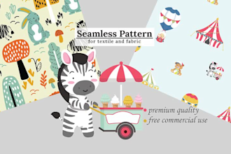 do custom seamless pattern for baby and kids textile