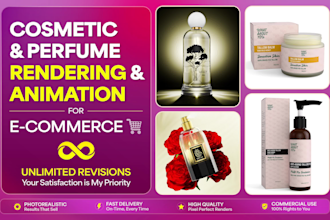 3d perfume, beauty and skincare product renders and animation