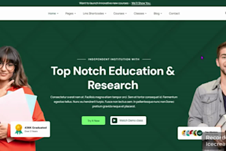 design wordpress elearning website, lms educational website, online course sites