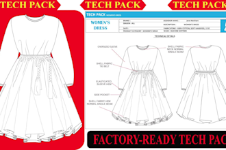 make fashion tech pack for clothing manufacture