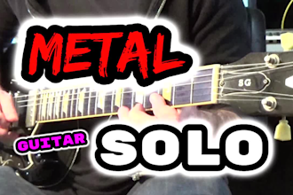 compose a crashing metal guitar solo or lead guitar
