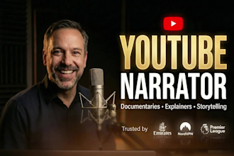 be your engaging british youtube narrator and voice actor
