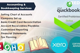 offer bookkeeping services on quickbooks, xero, zoho, wave, myob essentials