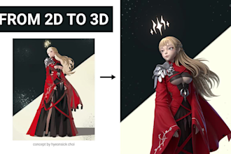 create a stylized 3d character model from your 2d concept art