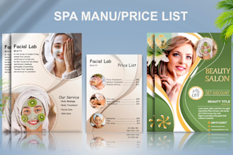 design beauty salon, fashion, promo flyer and price list