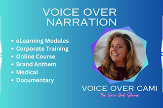 be your deep young smooth calm casual mature american female voice narrator