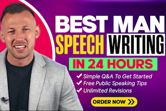 write you an epic best man speech, tribute or toast