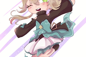 draw chibi anime character art, fanart, in my style