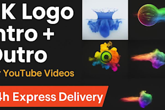 create logo animation intro and outro for your youtube video in 24 hours