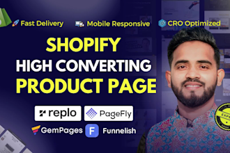 clone shopify product, advertorial page in replo gempages pagefly instant