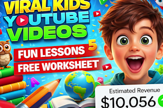produce 3d kids educational videos for youtube channels, 3d cartoon videos