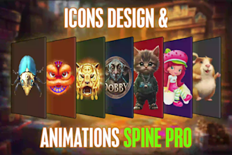 make icons and background animation in spine pro