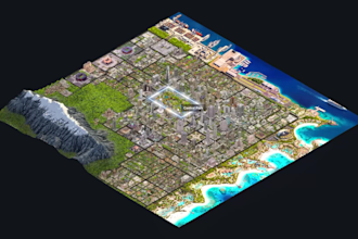 create 2d isometric building game assets