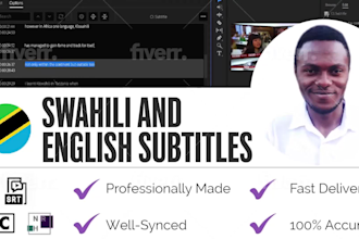 create swahili or english captions and subtitles for your videos