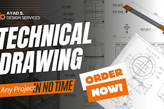 do 3d technical drawings, 3d cad printing stl, industrial products