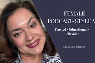 create natural and believable female podcast style ugc  and ad reads