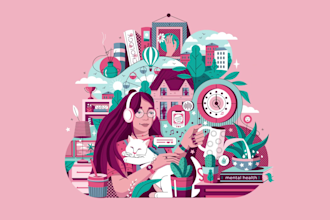 design a flat illustration with people for app, web or book cover