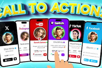 make 3d social media call to action phone animations