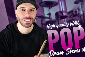 record pop drum stems HQ mix and wav files