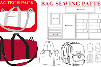 make bag tech pack, bag sewing pattern, and backpack design