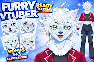 draw your furry vtuber model ready to rig for live2d rigging PSD, fursona