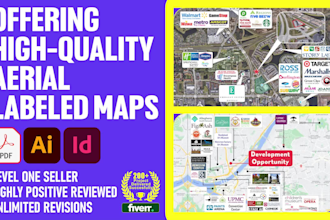 do real estate aerial maps with specific logo labels