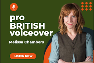 deliver an intelligent british female voice over