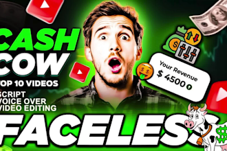 create finance top 10 youtube videos faceless cash cow video editing