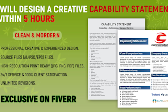 design a professional and creative capability statement