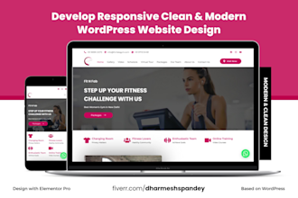 develop clean and modern responsive wordpress website
